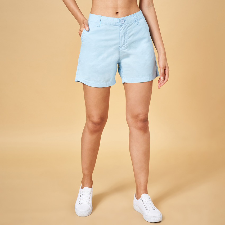 Honey By Pantaloons Solid Women Blue Basic Shorts Buy Honey By Pantaloons Solid Women Blue Basic Shorts Online at Best Prices in India Flipkart