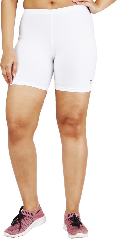 Comfort Lady Solid Women White Cycling Shorts - Buy Comfort Lady