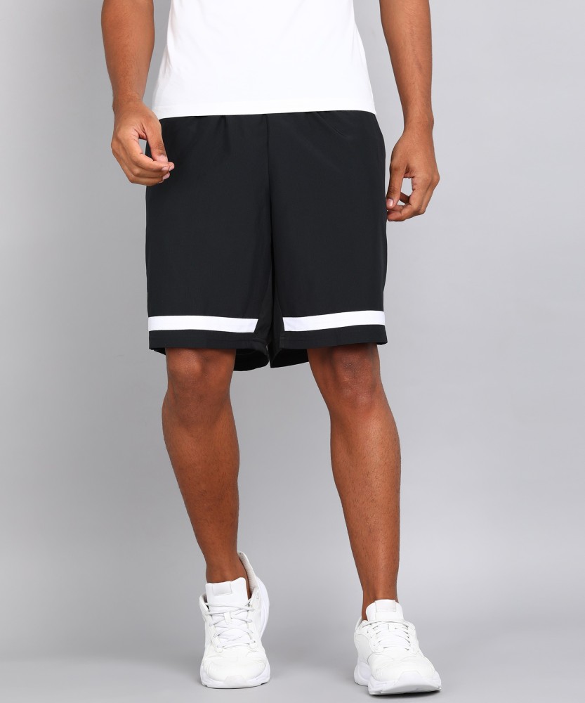 ADIDAS Originals Men Black Self-Design Monogram Sports Shorts