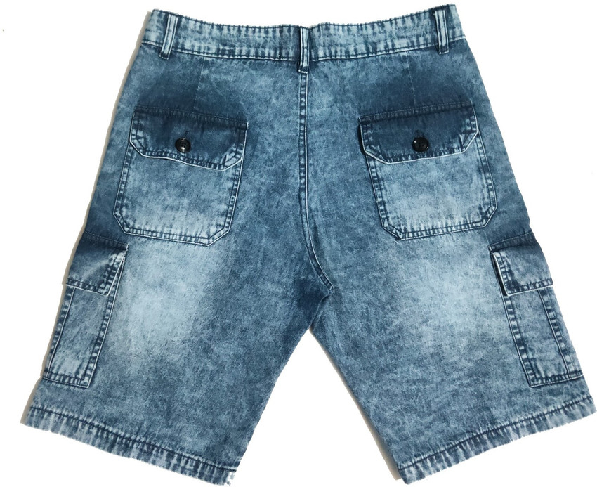 RagDenim Solid Men Denim Blue Cargo Shorts Buy RagDenim Solid