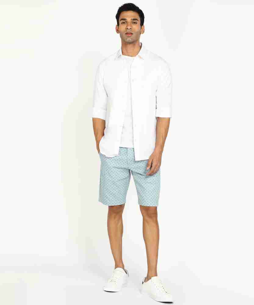 Peter England University Printed Men Blue Chino Shorts Buy Peter