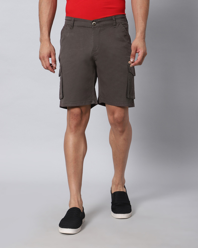 Mens grey cargo shorts top