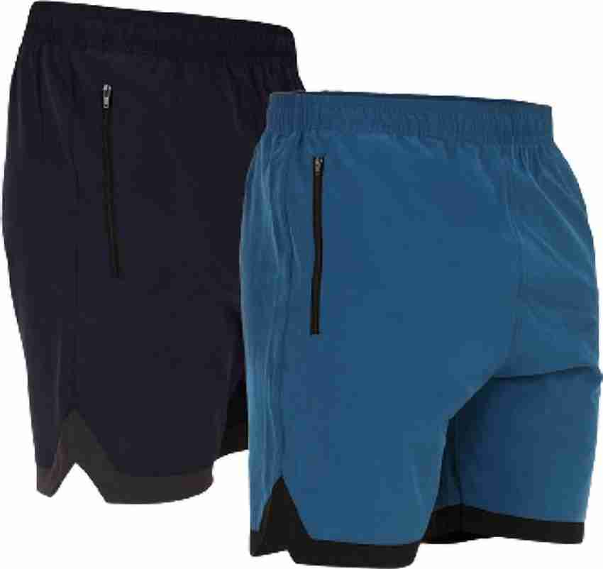 Sportinger Solid Men Dark Blue Blue Regular Shorts Sports Shorts