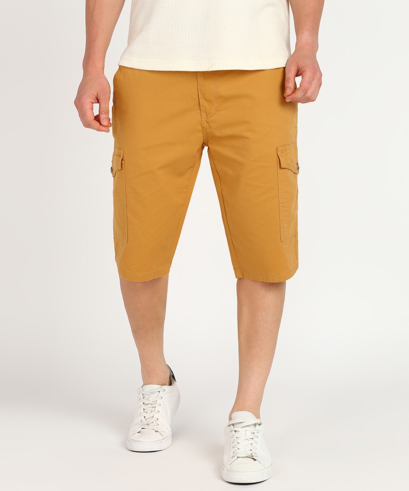 defacto Solid Men Yellow Cargo Shorts Buy defacto Solid Men