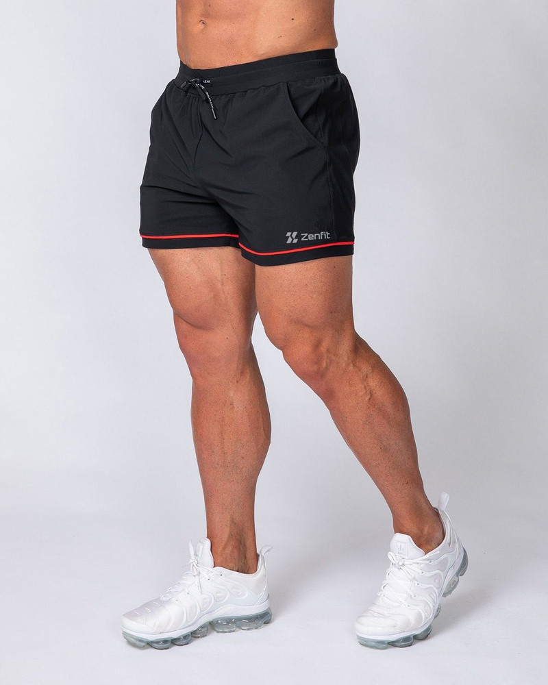 zenfit Solid Men Black Sports Shorts Buy zenfit Solid Men Black