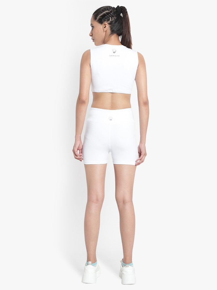 Ladies white sports shorts top