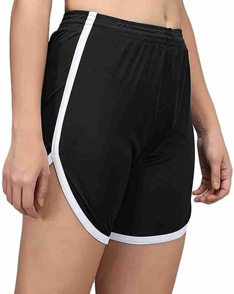 SHAPERX Solid Women Black Gym Shorts - Buy SHAPERX Solid Women Black Gym  Shorts Online at Best Prices in India