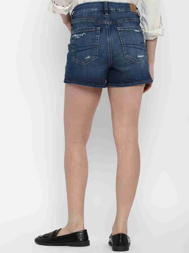 American Eagle Outfitters Solid Women Blue Denim Shorts - Buy American  Eagle Outfitters Solid Women Blue Denim Shorts Online at Best Prices in  India