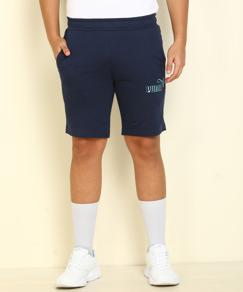 PUMA Solid Men Blue Regular Shorts