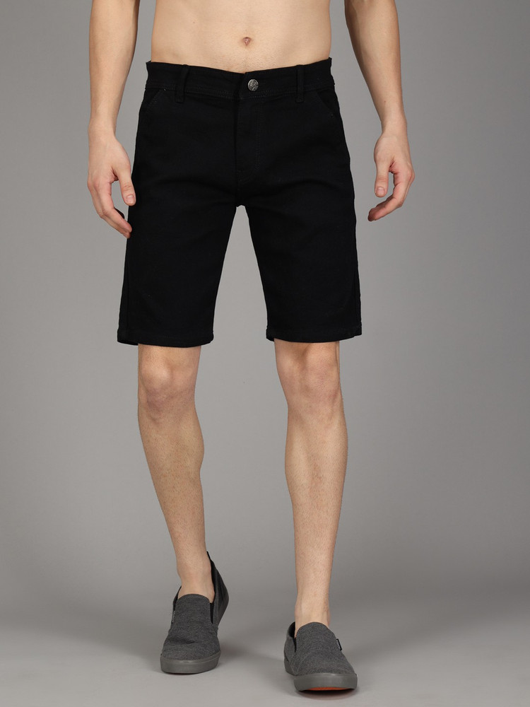 Rend Solid Men Denim Black Denim Shorts Buy Rend Solid Men Denim