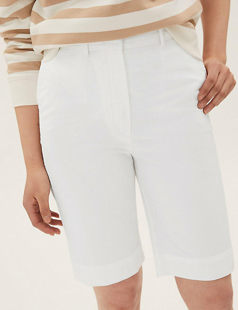 Marks and spencer mens white shorts on sale