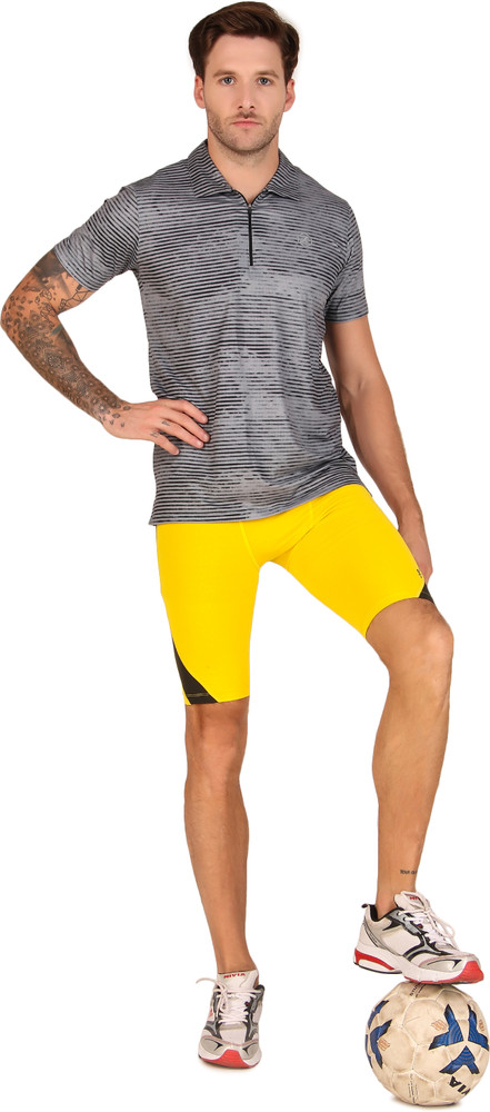 Yellow outlet compression shorts