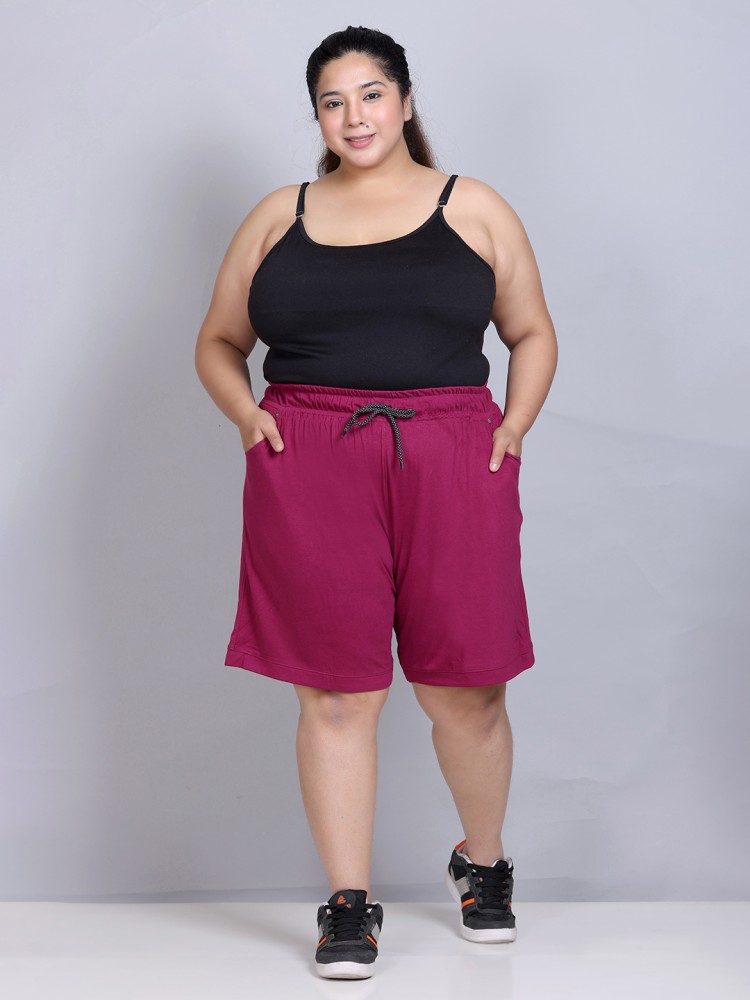CUPID Solid Women Purple Regular Shorts - Buy CUPID Solid Women Purple  Regular Shorts Online at Best Prices in India
