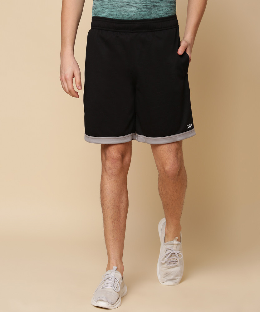 REEBOK Solid Men Black Gym Shorts Buy REEBOK Solid Men Black Gym
