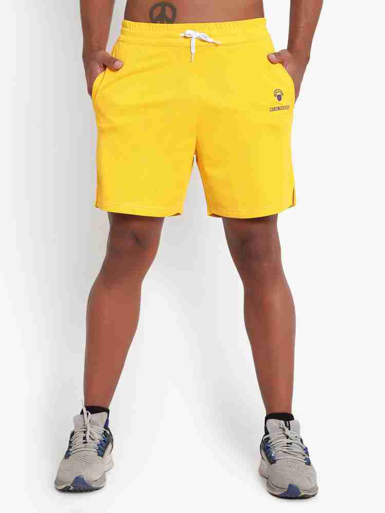 JUKEBOX Solid Men Yellow Regular Shorts, Running Shorts, Sports Shorts,  Casual Shorts, Gym Shorts - Buy JUKEBOX Solid Men Yellow Regular Shorts,  Running Shorts, Sports Shorts, Casual Shorts, Gym Shorts Online at