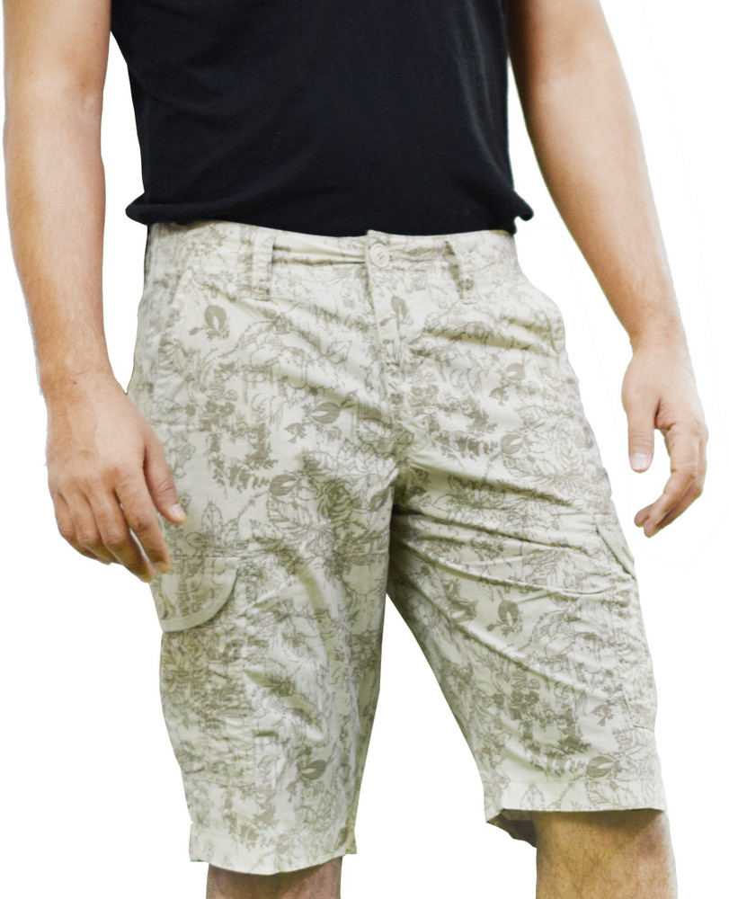 clodentity Floral Print Men Beige Cargo Shorts Buy clodentity