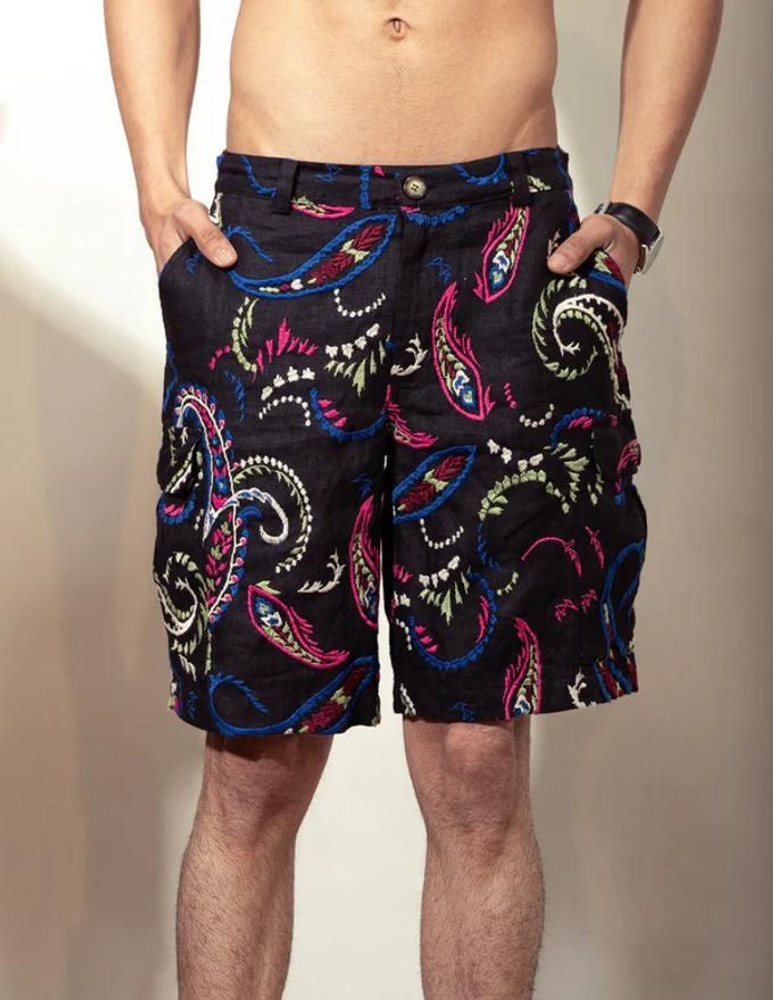 Mens embroidered shorts outlet