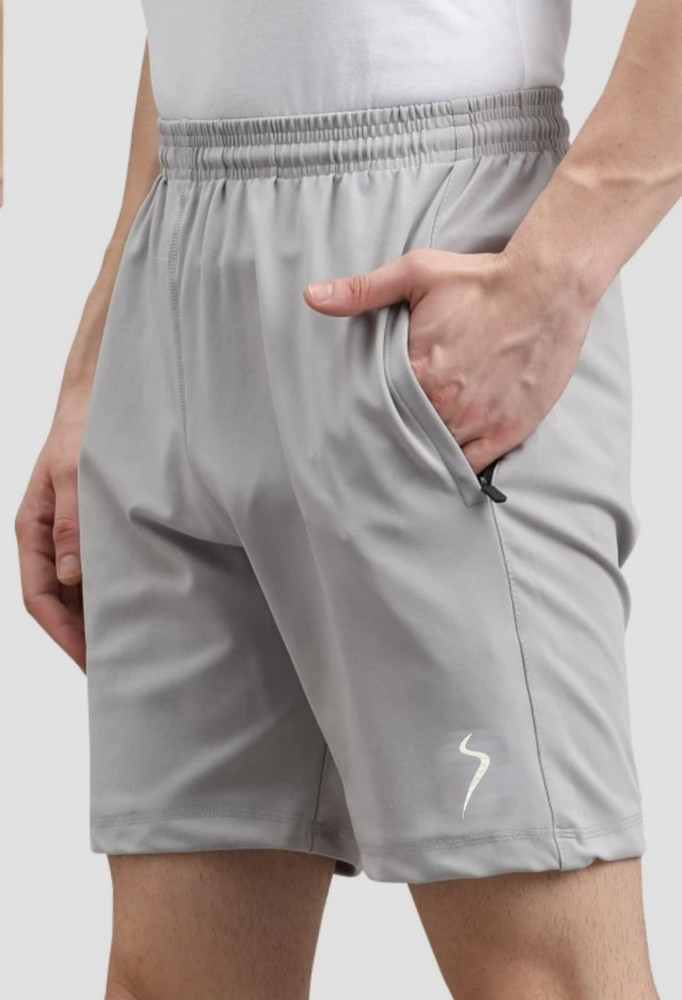 BTMZ Solid Men Dark Grey Grey Sports Shorts Running Shorts Gym