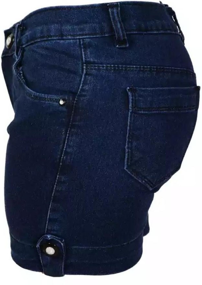 QUICKSHOP Solid Women Denim Blue Hotpants - Buy QUICKSHOP Solid Women Denim  Blue Hotpants Online at Best Prices in India
