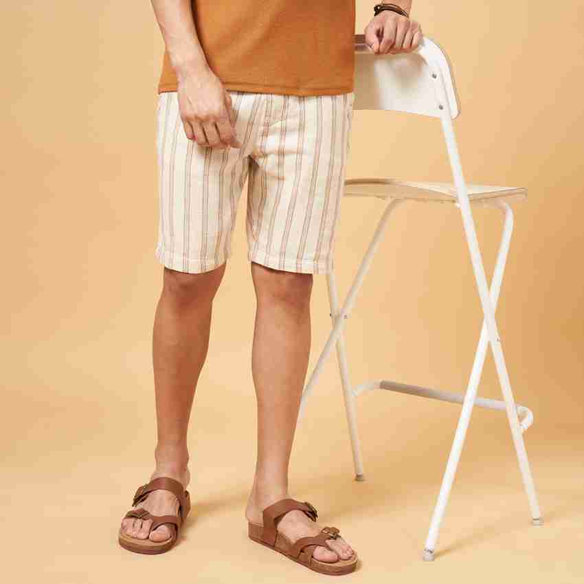 7 Alt by Pantaloons Striped Men White Basic Shorts Buy 7 Alt by