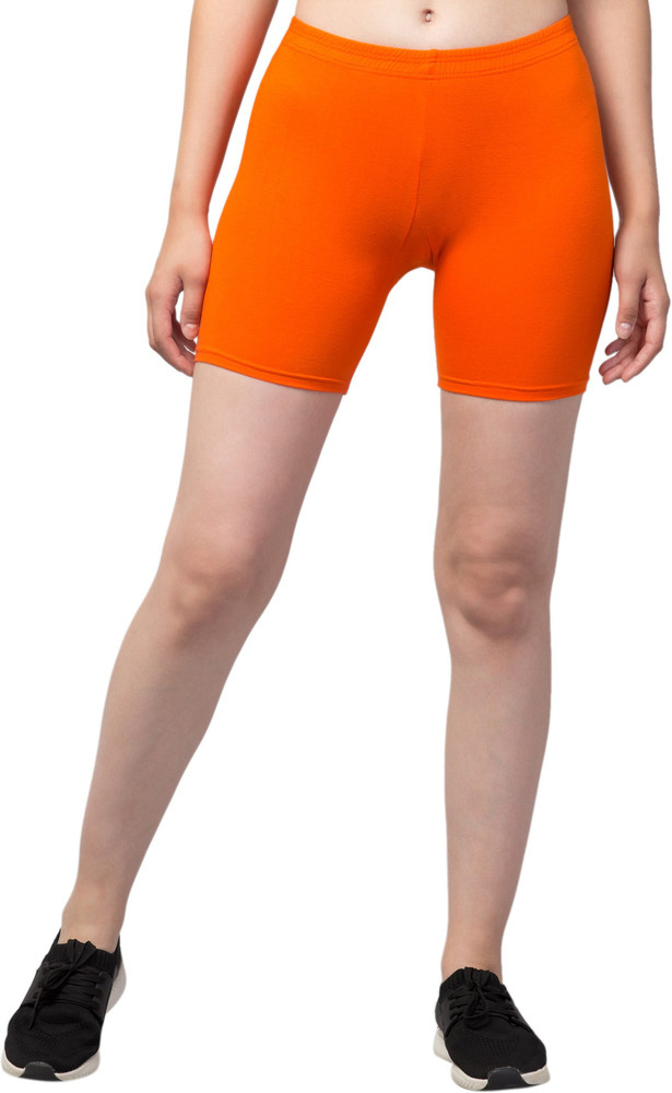 Orange cycling shorts top women's