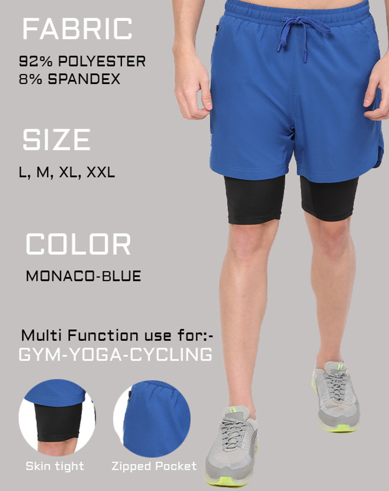 DIDA Solid Men Blue Sports Shorts Buy DIDA Solid Men Blue Sports