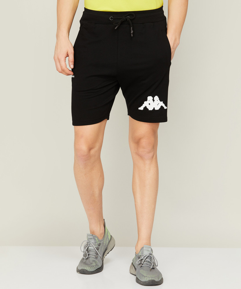 Kappa Solid Men Black Regular Shorts