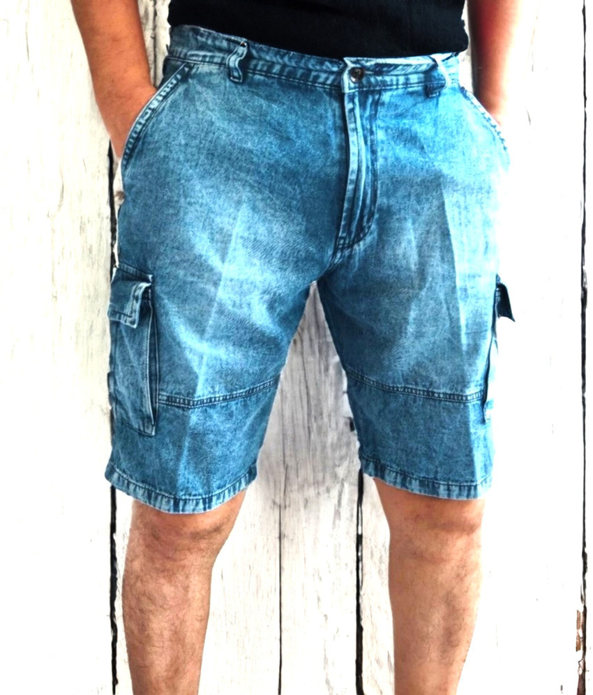 Mens blue jean cargo shorts shop