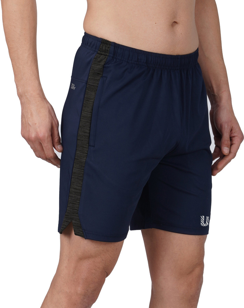 unbeatable Solid Printed Men Dark Blue Sports Shorts Buy
