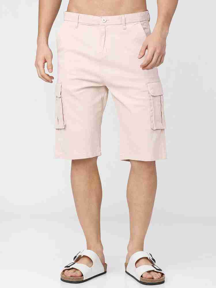 HIGHLANDER Solid Men Pink Cargo Shorts Buy HIGHLANDER Solid Men