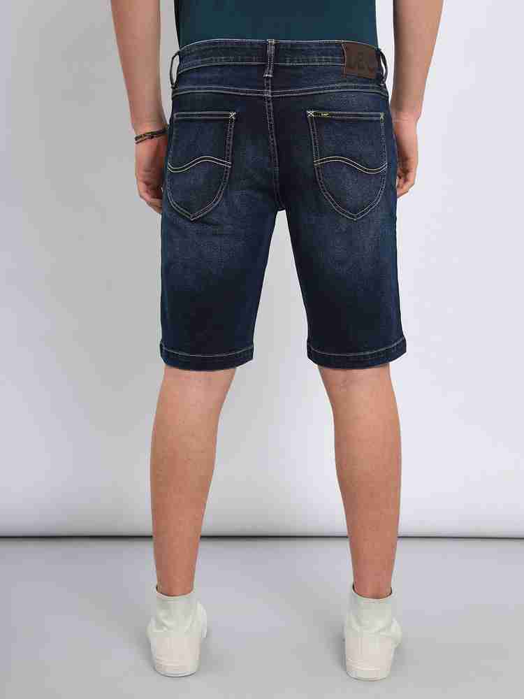 LEE Solid Men Blue Denim Shorts Buy LEE Solid Men Blue Denim