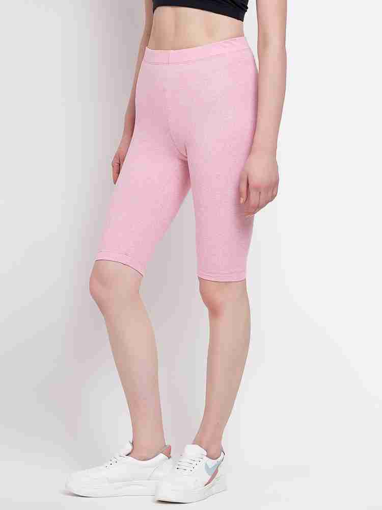 YOONOY Solid Women Pink Cycling Shorts Buy YOONOY Solid Women