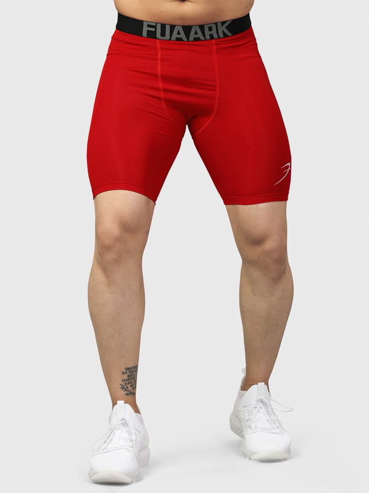 red compression shorts mens