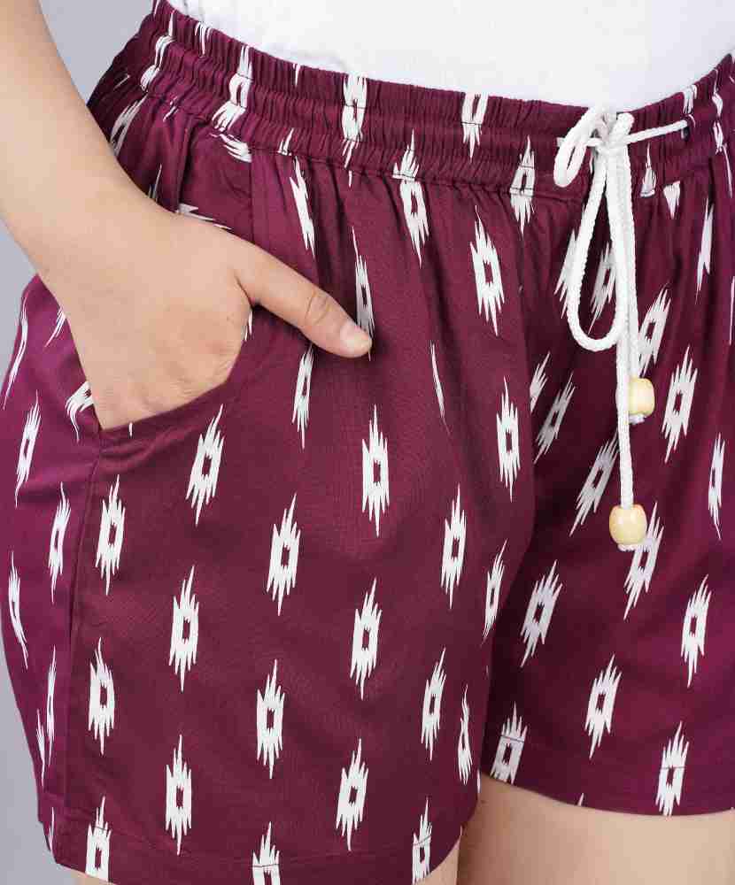 Vinita Fashion Printed Women White Boxer Shorts