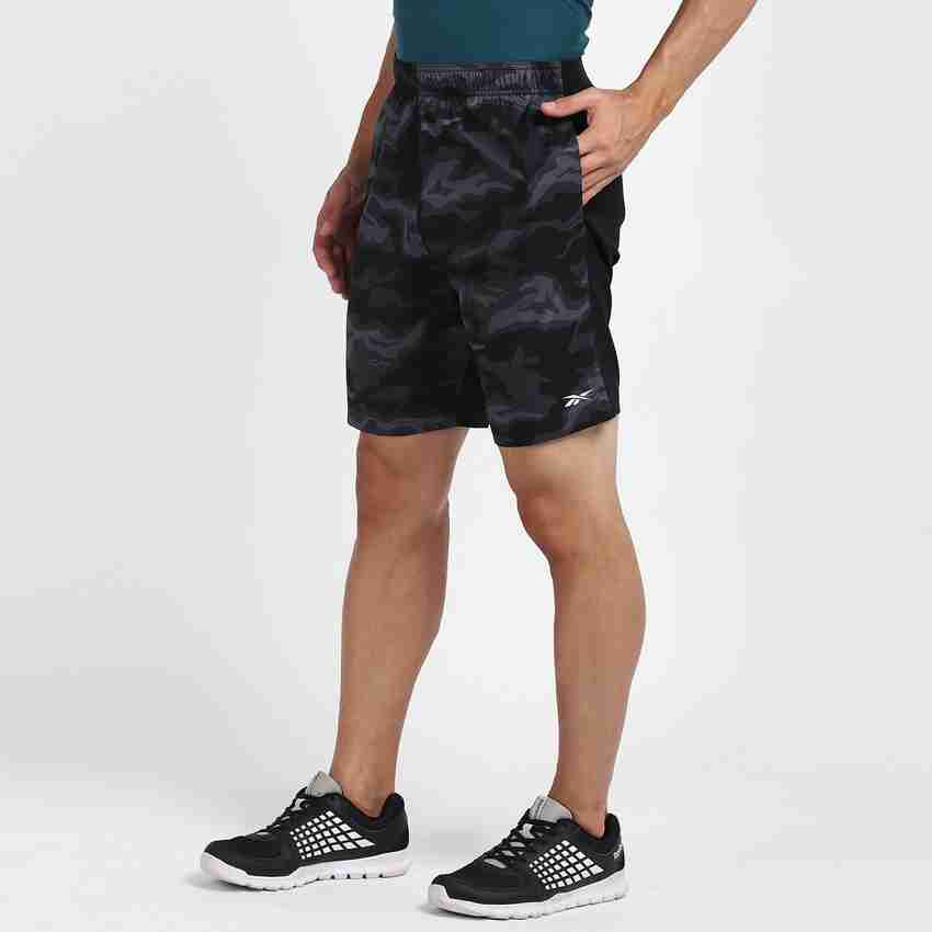 REEBOK Printed Men Black Sports Shorts Buy REEBOK Printed Men