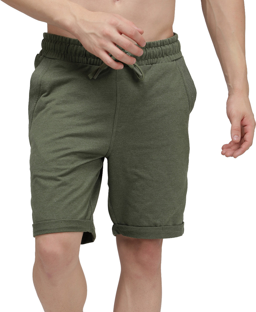 Sporto Solid Men Dark Green Bermuda Shorts Buy Sporto Solid Men