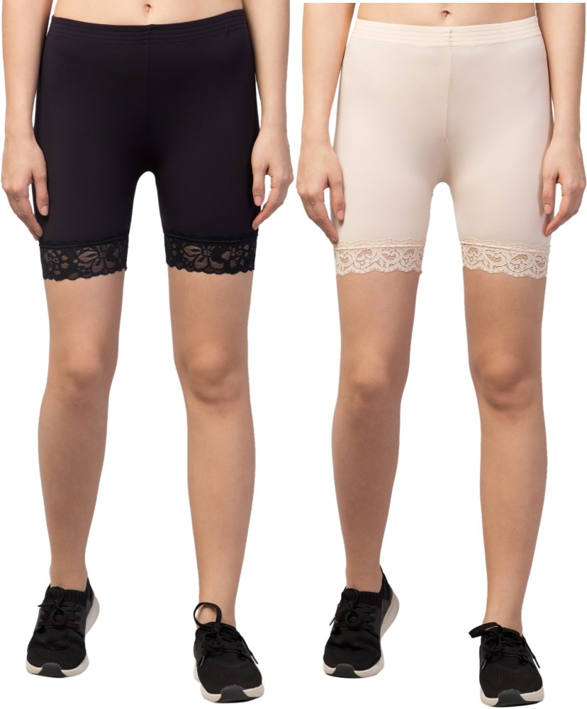 Buy Apraa & Parma Women Beige, Black Cotton Blend Pack Of 2 Sports