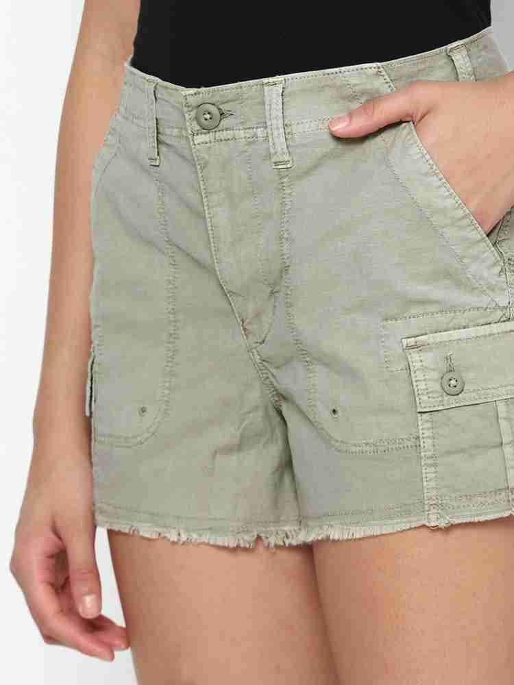 American Eagle Outfitters Solid Women Green Cargo Shorts Buy