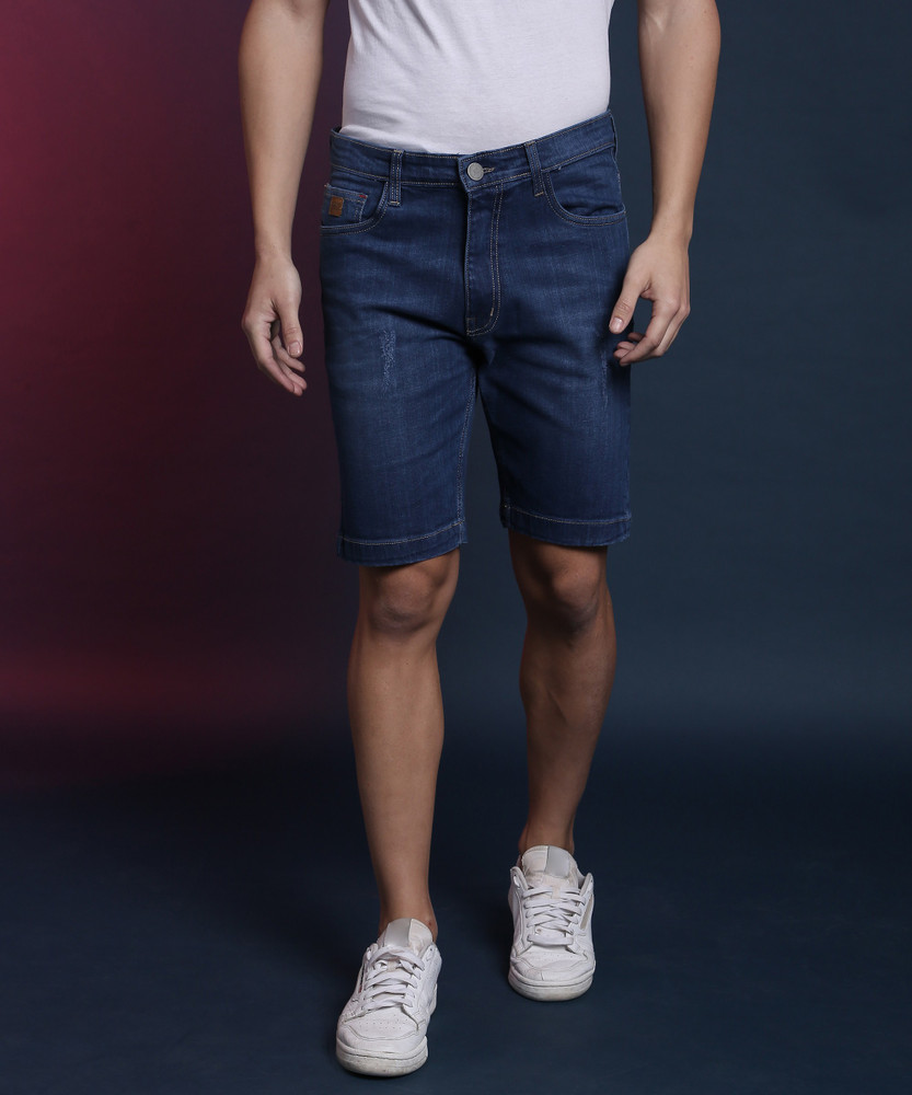 Mens dark denim shorts clearance