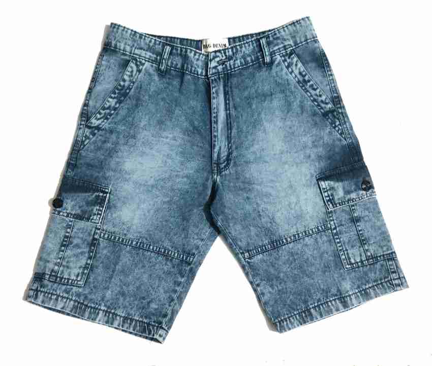 Mens blue jean cargo shorts online