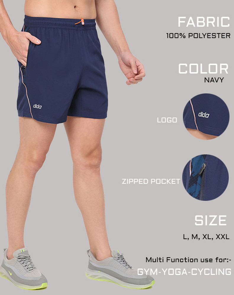 DIDA Self Design Men Blue Sports Shorts
