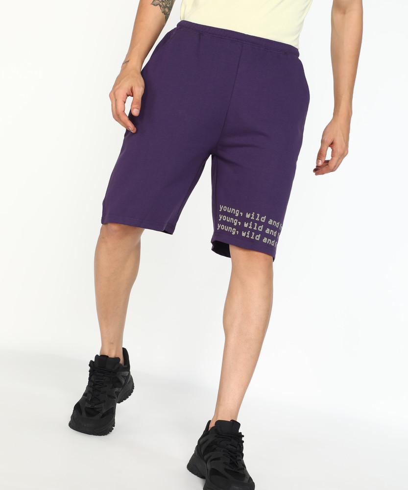 FOREVER 21 Printed Men Purple Regular Shorts