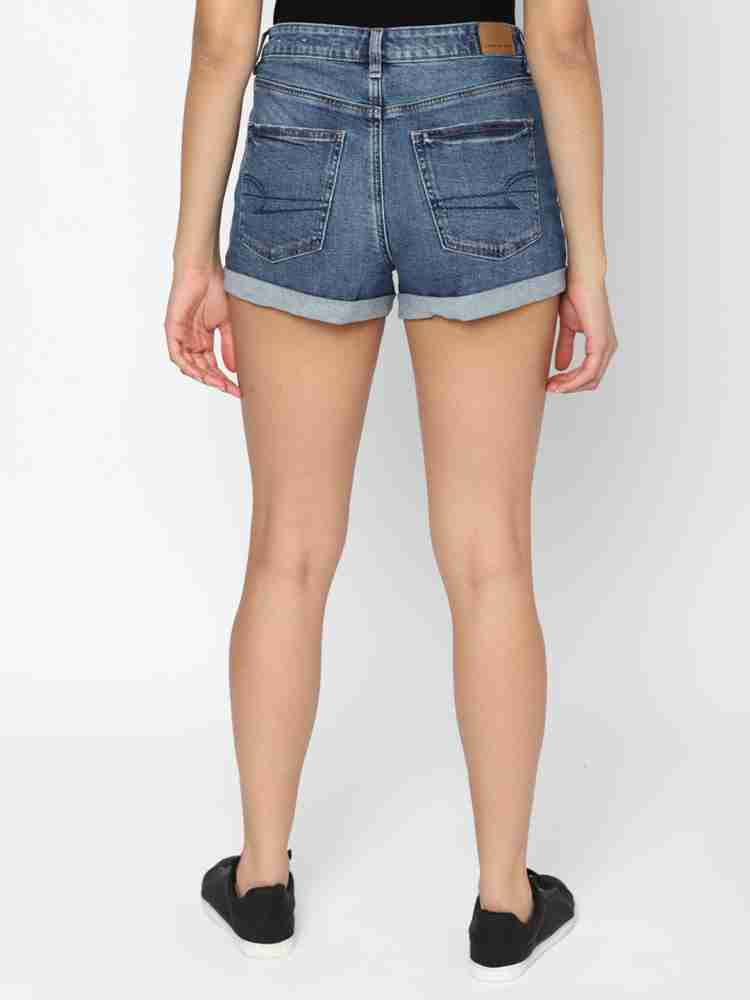 American Eagle Outfitters Solid Women Blue Denim Shorts - Buy American Eagle  Outfitters Solid Women Blue Denim Shorts Online at Best Prices in India