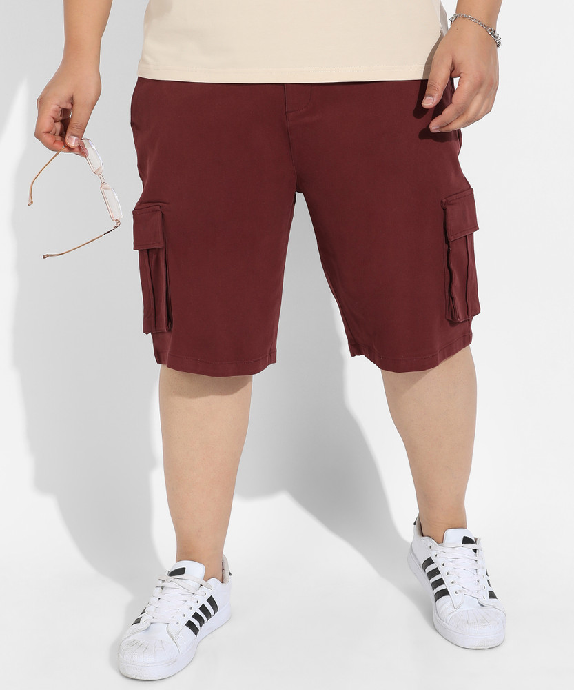 Mens burgundy cargo shorts clearance