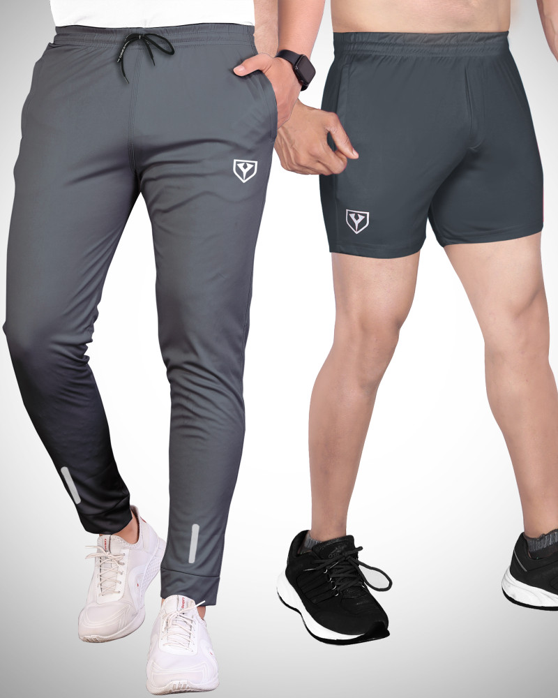 Yazole Solid Men Dark Grey Sports Shorts Buy Yazole Solid Men