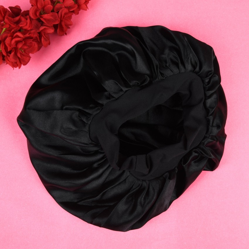 Black Satin Silk Bonnet 