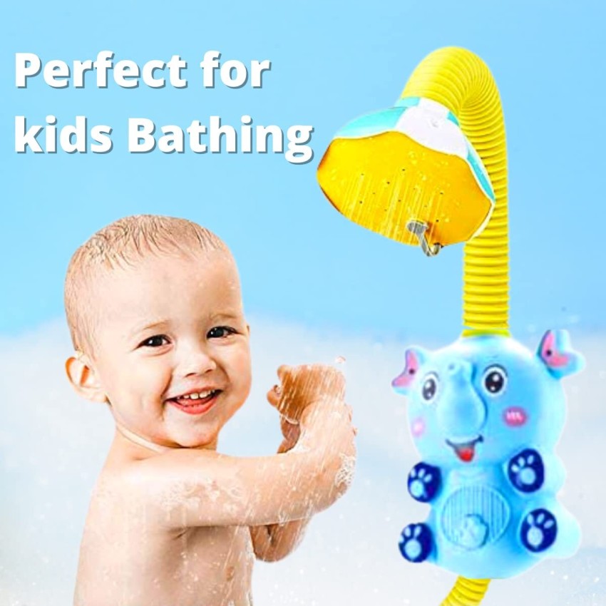 Kids Bath Toys Elephant Water Spray Toy Interactive Shower, Blue