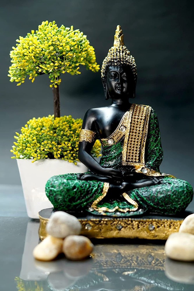 diya home Green Meditating Buddha Statue for Home Decor/Samadhi Buddha  /Office Table Decor Decorative Showpiece - 24 cm Price in India - Buy diya home  Green Meditating Buddha Statue for Home Decor/Samadhi