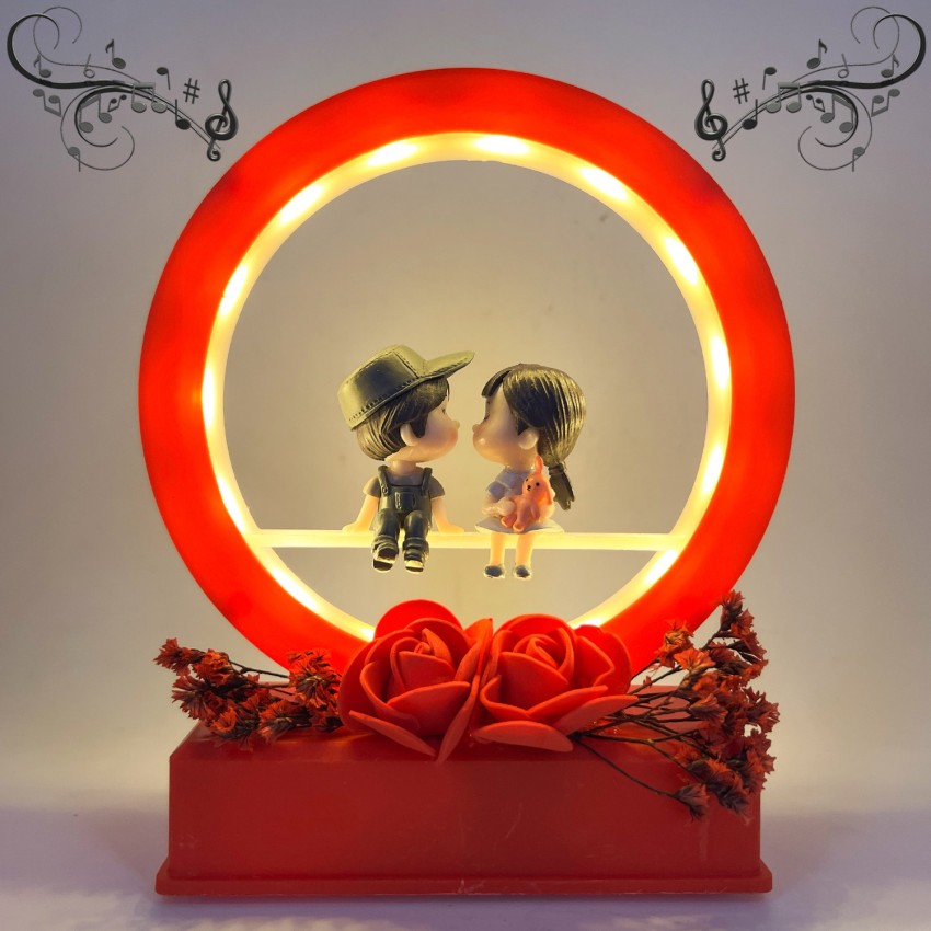 Elegant Lifestyle Love Couple Statue with Music and Light for Home Decor I  Gift Ideal Valentine Day, Girlfriend/Boyfriend Gift, Anniversary Gift