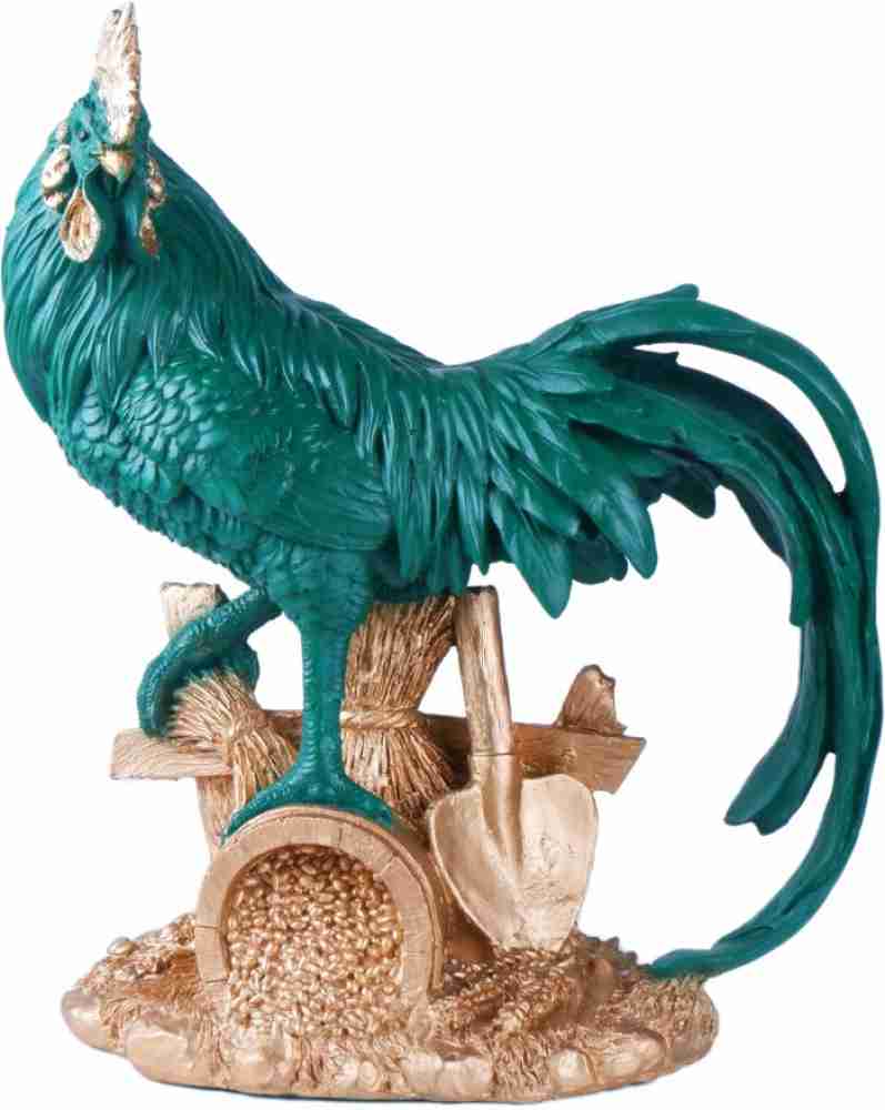 THE WHITE INK DECOR Feng Shui Rooster Showpiece